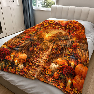 Couverture en molleton Cozy Autumn Scene