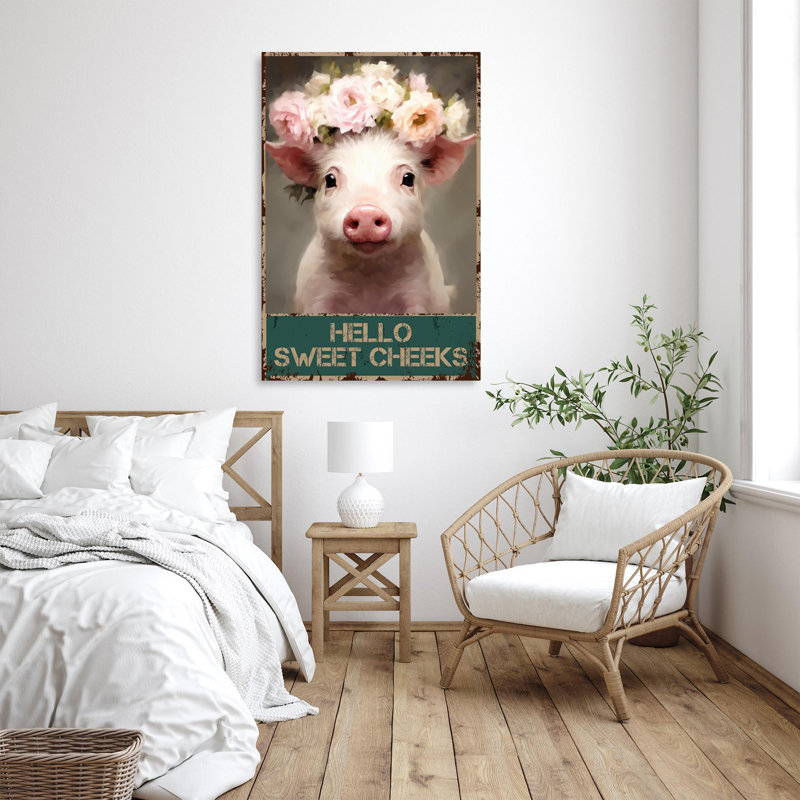 «Iriana Pig Hello Sweet Cheekes», impression sur toile, H 20 po x l 16 po x P 1,25 po