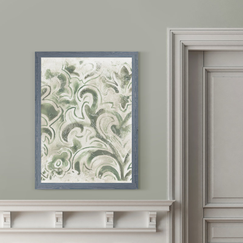 « antique tile iv » par paul cezanne-image-cadre de dessin, H 38 po x l 28 po x P 1,25 po, Toile avec cadre gris