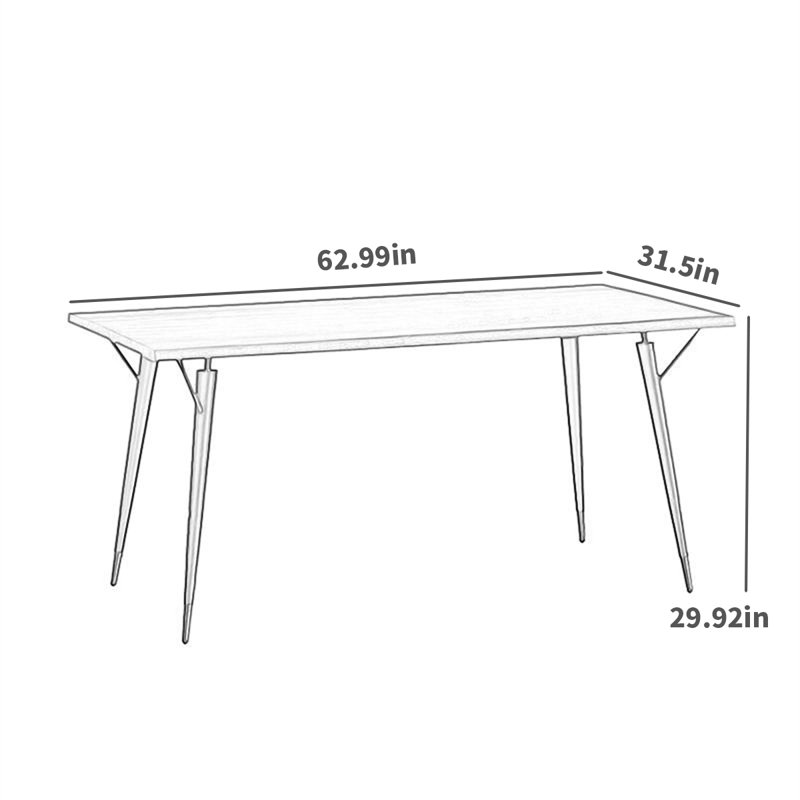 Table de salle à manger Nachelle, H 29,92 po x L 62,99 po x l 31,5 po