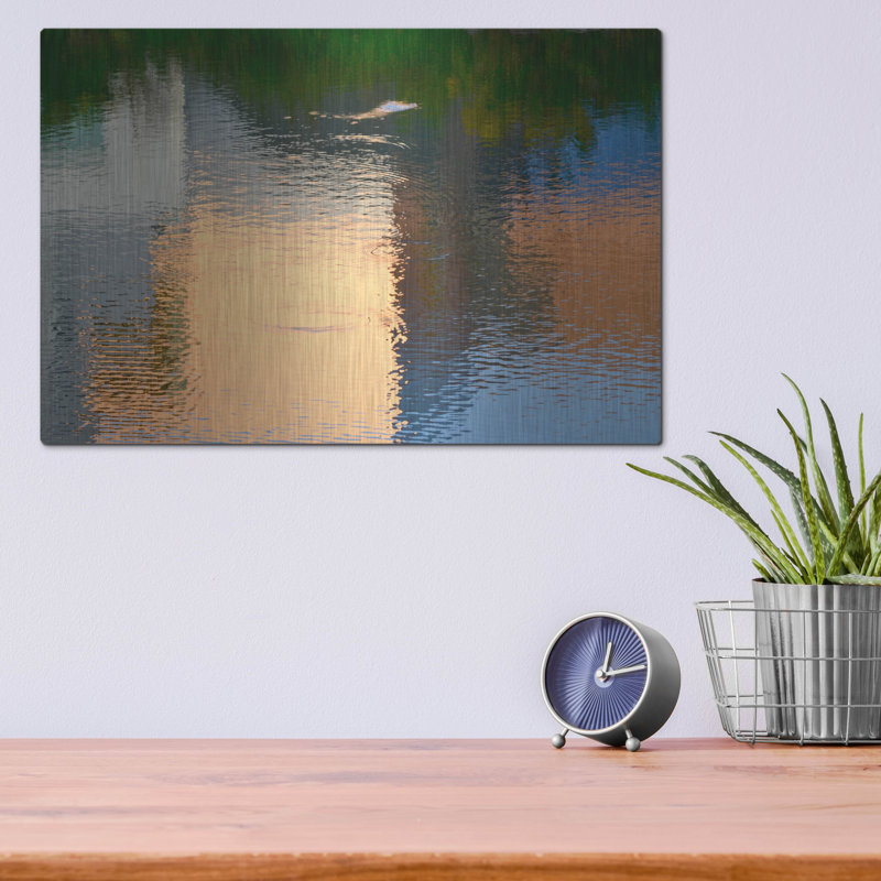 Wrought Studio ™ «Reflection On The Iowa River No. 1» par Ulpi Gonzalez, art mural en métal, H 12 po x l 16 po