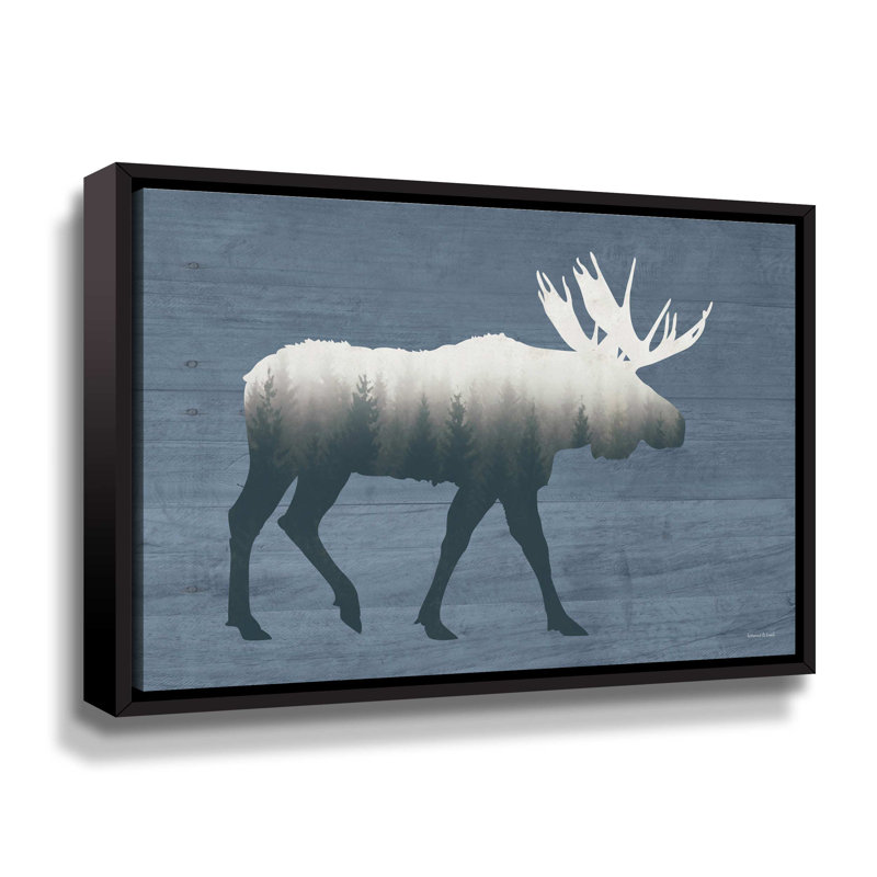 «Born in the Wild Moose», reproduction, Toile encadrée noire, H 14 po x l 18 po x P 2 po