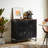 Cabinet With Slatted Grille Striped Door,Modern Style Cabinet,High-Quality MDF And Metal Leg
