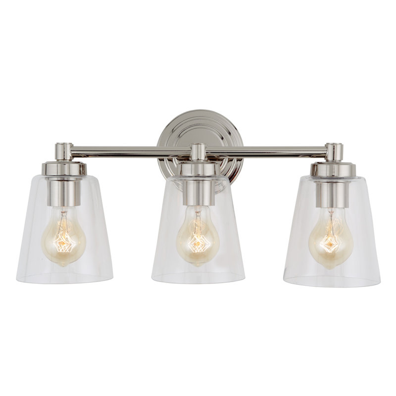 Wilshire 3 - Light Dimmable Vanity Light, Polished Nickel