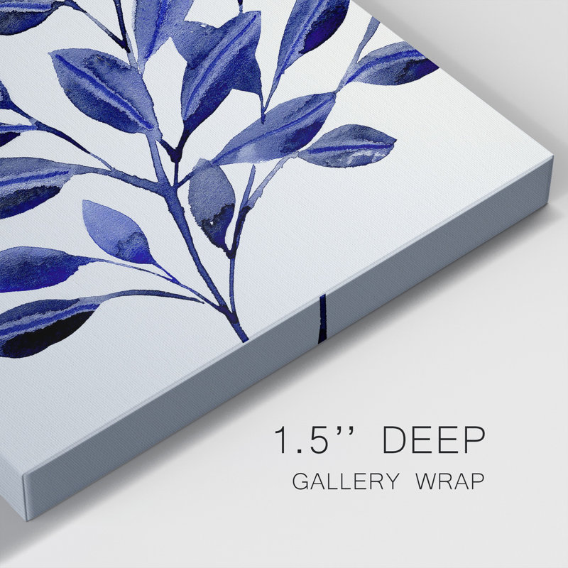 Deep Blue Branch II - Toile tendue avec châssis de qualité supérieure - prête à être accrochée, H 32 po x l 32 po x P 1 po