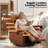31.5" W Abdou Fraher Top Grain Genuine Leather Manual Push-Button Recliner Chair with 360° Swivel and Rocking Function, Compact Rocker Recliner for Living Room, Bedroom and RV-78957007