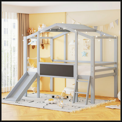 Lit mezzanine simple avec échelle et glissade