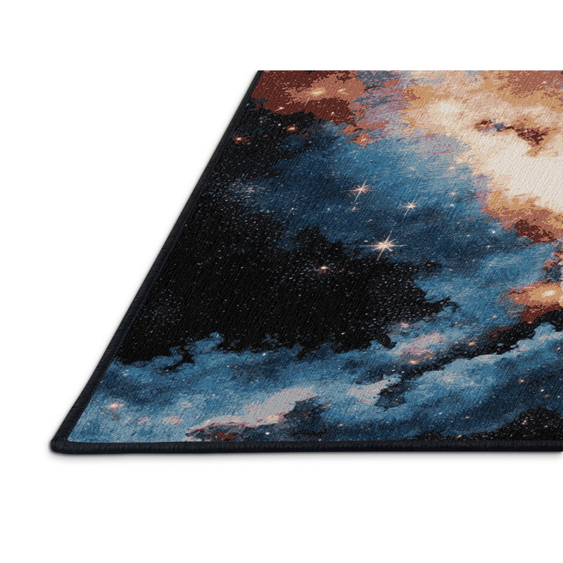 Tapis noir lavable à la machine, Carré 3 pi