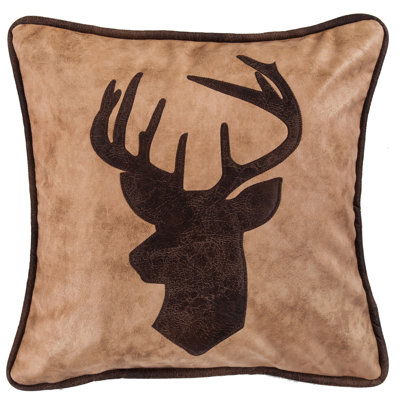 YUMA Deer Faux Leather Throw Pillow