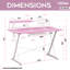 Bureau d'ordinateur avec tablette en carbone Techni Sport TS-200, rose
