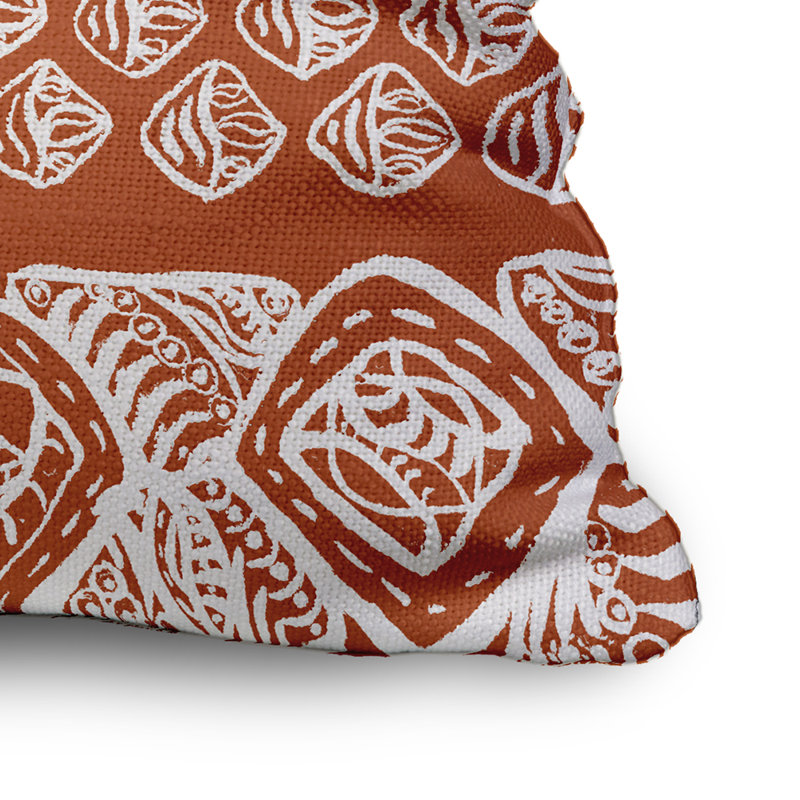Housse de coussin en coton carrée/insert, 20 po X 20 po, Orangé