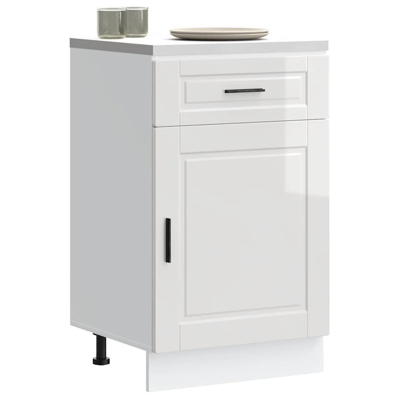 Asahel Base Unit, High Gloss White, 50 x 46 x 81.5 cm