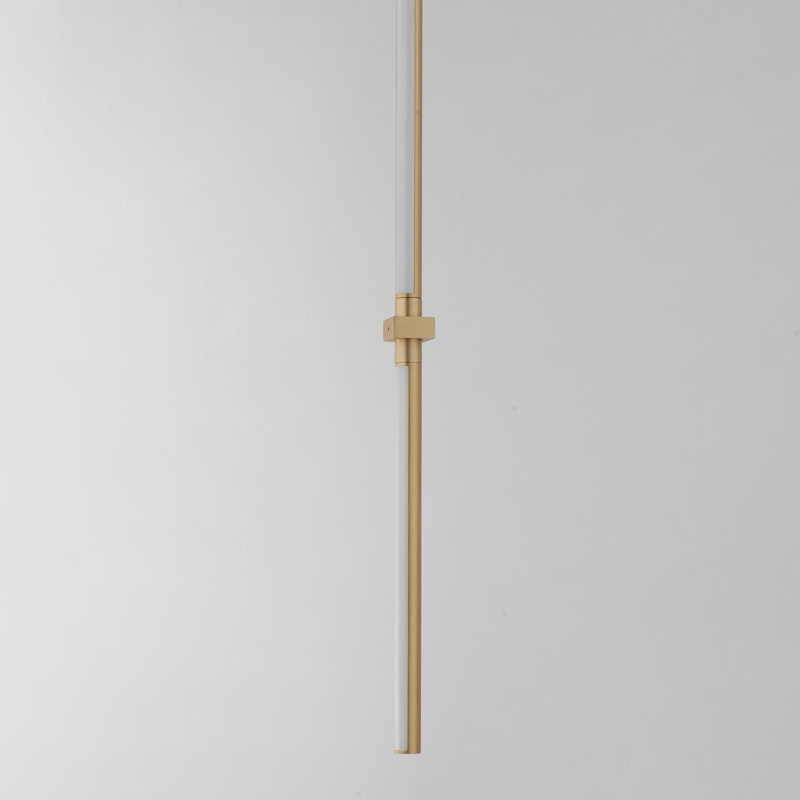 Luminaire suspendu cylindrique simple à DEL 3 lumières Katushka, Or