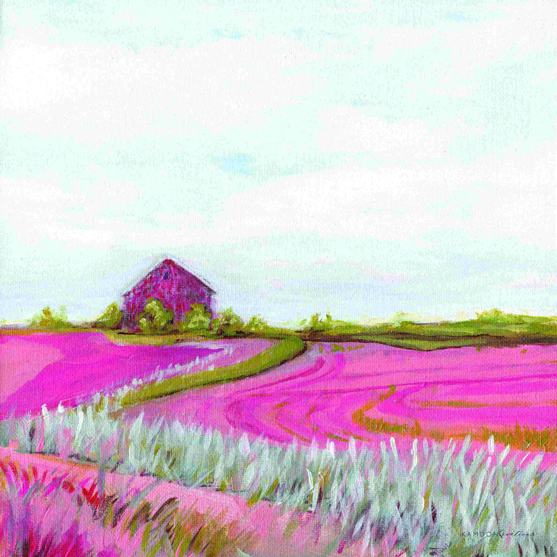 Ferme d'automne rose 2885743, H 12 po x l 12 po