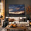 «Dark Storm Clouds And Rain Over Silhouetted Pine», art mural sur toile-1110532931