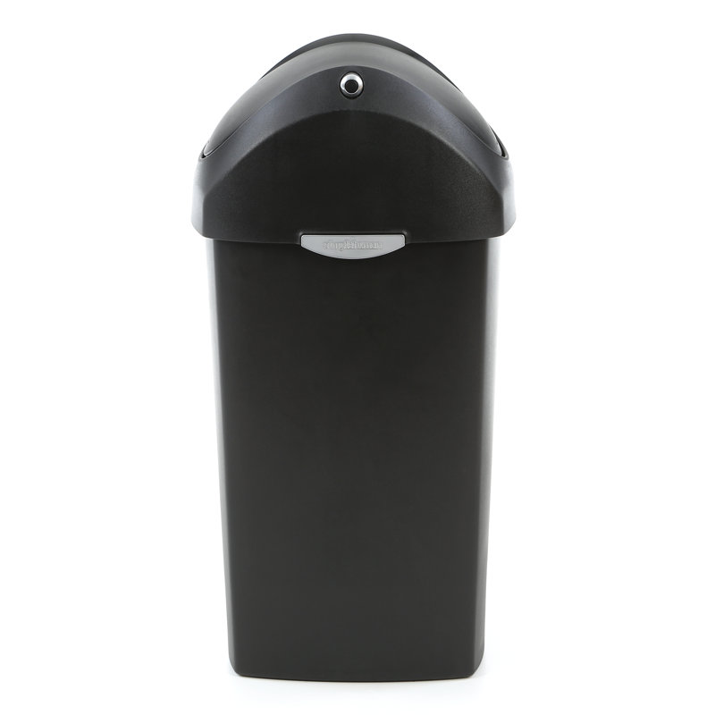 Plastic Swing Top Kitchen Trash Can - 16 Gallons, Black