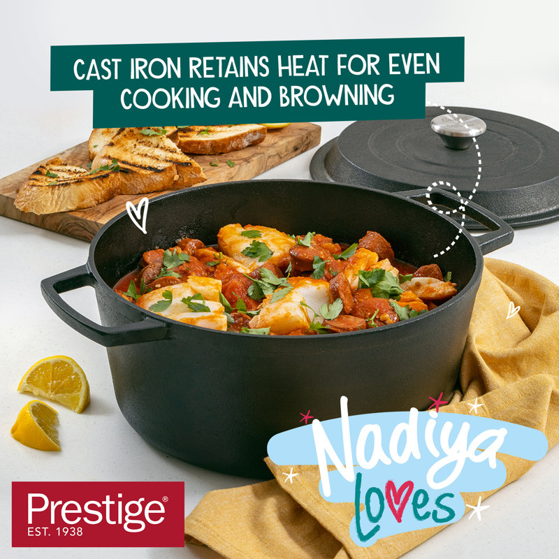 Nadiya X Prestige Cast Iron Casserole, 4.5L
