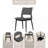 Modern Minimalist Grey PU Leather Dining Chairs Set Of 2, Comfortable Backrest Design, Metal Leg Support-1850395668