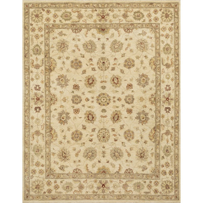 Tapis oriental en laine noué à la main beige / brun Majestic