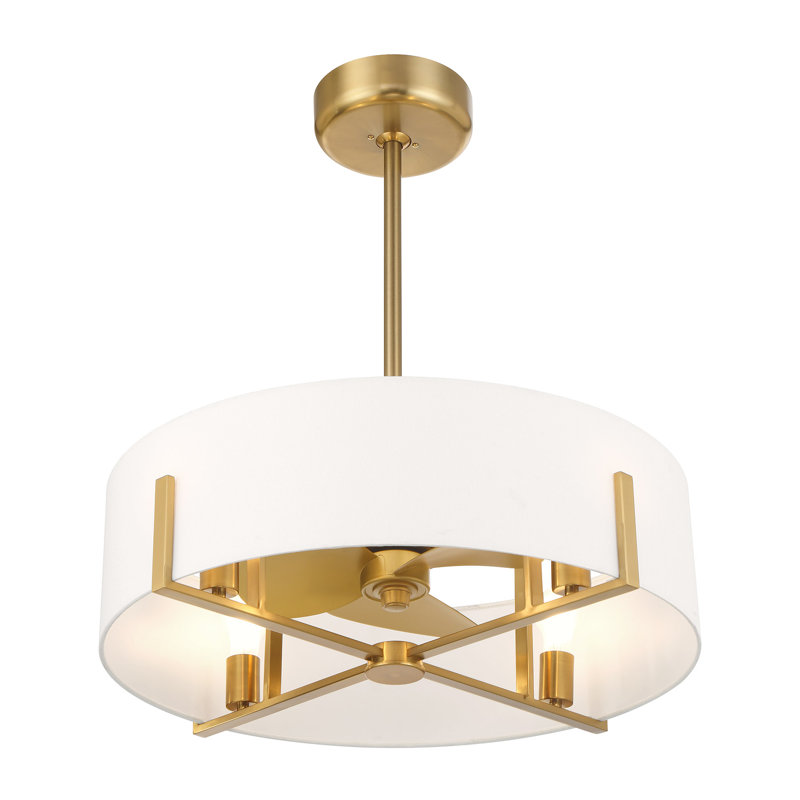 Mansell 4-Light Fan D'Lier in Warm Brass, Warm Brass