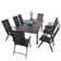 Alyah 8 - Person Metal Patio Dining Set with Extendable Rectangular Table