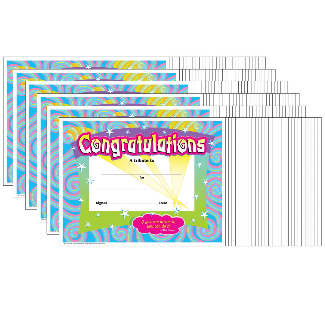 Congratulations Swirls Classics Certificates Set TREND enterprises, Inc.