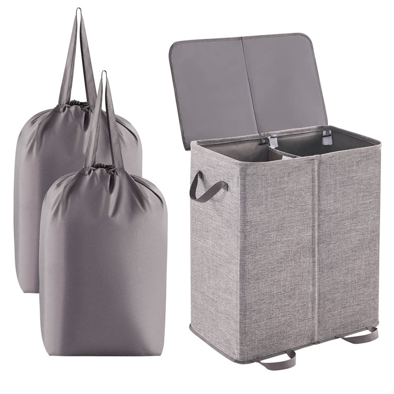 Fabric Laundry Hamper, Grey