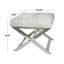 Tabouret en cuir capitonné gris clair Cayden