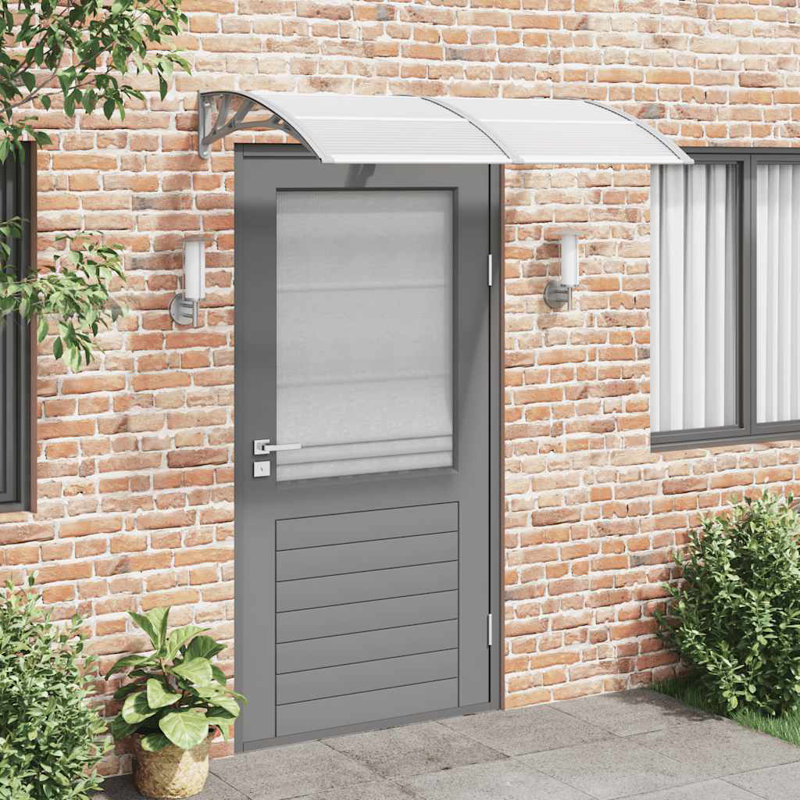 Nelvina vidaXL Door Canopy, Outdoor Awning for Porch & Patio, Polycarbonate Cover, 59.1" L x 39.4" W, Gray