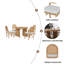 Ensemble de table de salle à manger 5 pièces pour 5 personnes, ensemble de table de salle à manger extensible rétro avec 4 chaises rembourrées-1503047811-1503047810-1503047836