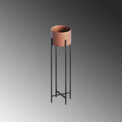 Elegant Metal Decorative Pot, Black & Copper, 9.1 x 30.7 inches | 100% Metal Construction, Pot Diameter: 7.9 inches, Height: 5.9 inches | Stylish Home Décor, No Installation Required, Perfect for Indoor Plants