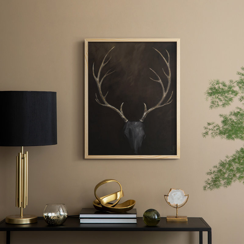 Buck Framed Print - Solid Wood, Natural, 30" H x 24" W