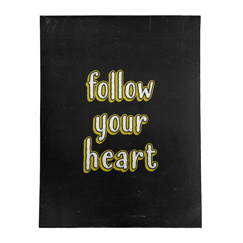 Tapis en polyester style tableau noir follow quote, Rectangle 9 pi x 12 pi
