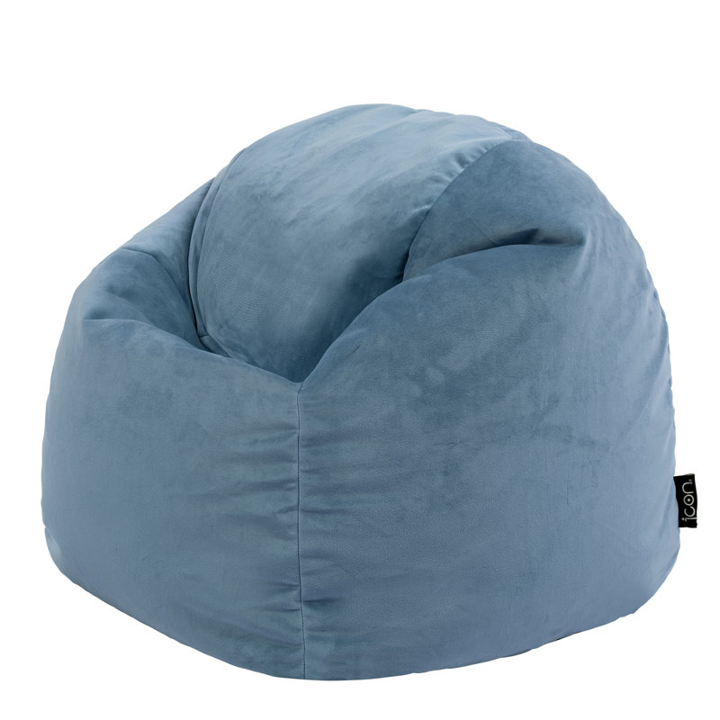 Kids Kingston Velvet Bean Bag, Mineral Blue