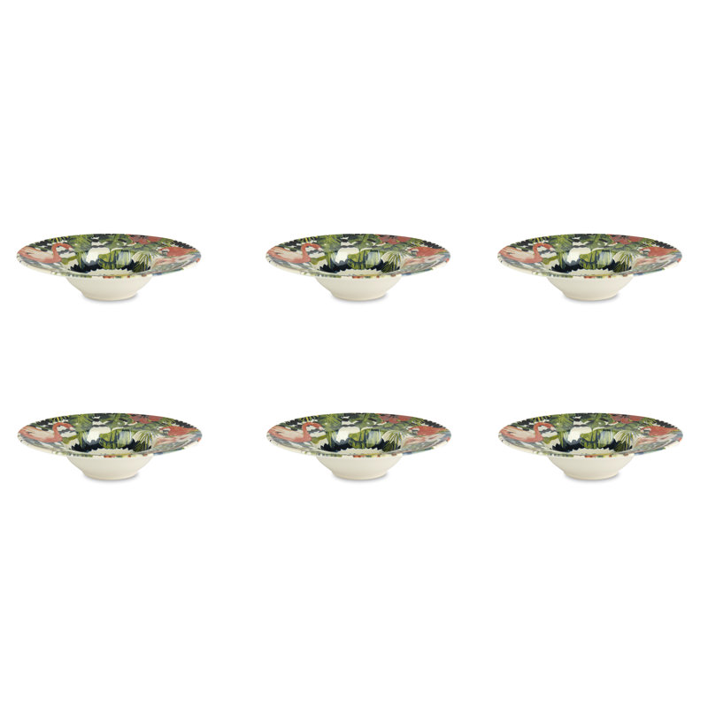 Excelsa set 6 pasta plates Tropical Chic ceramic 28,5x6,5x28,5 cm multicolor