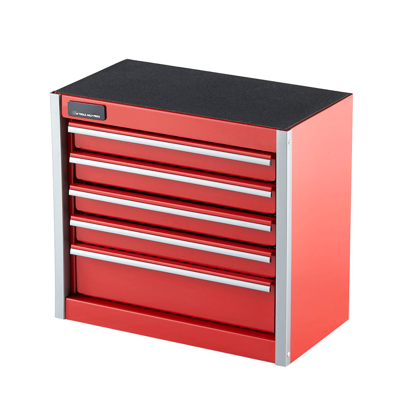 Mini boîte à outils rouge de 8,6 pouces, 5 tiroirs pour petits outils et bijoux, glissière de tiroir lisse, boîte en métal avec tiroirs contre les égratignures, rangement sur l'établi, extension de la fonctionnalité des différents articles, étable