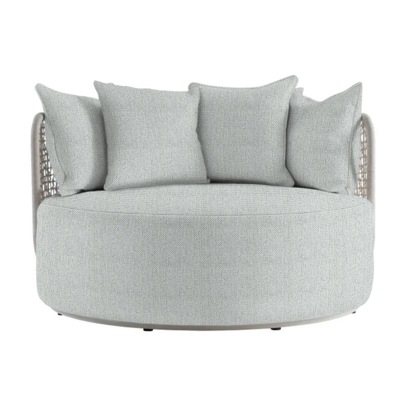 Capella Outdoor Metal Patio Daybed, Light Grey Linen 6032-010