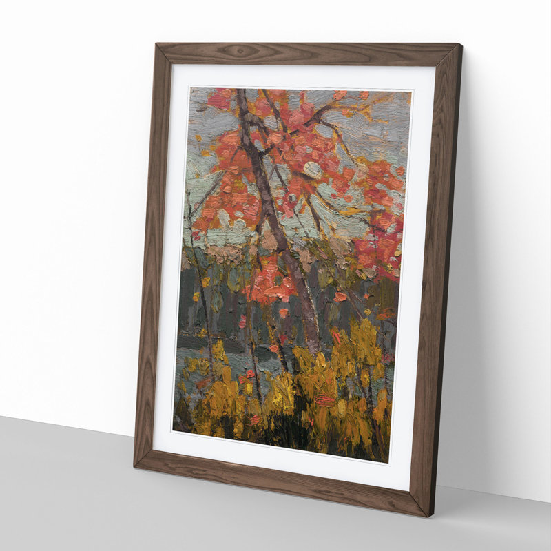 Twisted Maple by Tom Thomson - Picture Frame Painting, Walnut, 48cm H x 36cm W x 2cm D
