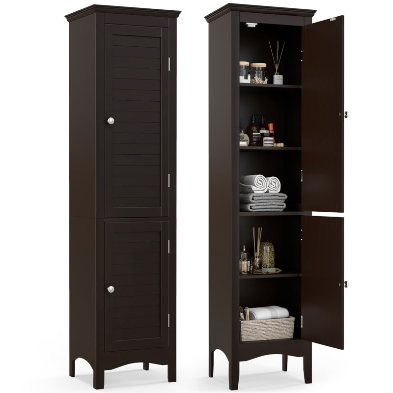 Alyssea Freestanding Linen Cabinet, Coffee