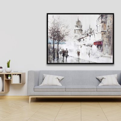 Gray City Street Print On Canvas