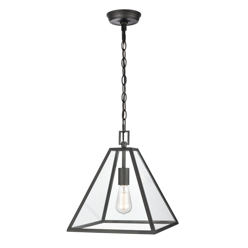 Luminaire suspendu 1 lumière de 12 po Tangent - Noir mat, H 13,75 po x l 12 po x P 12 po, 100 W