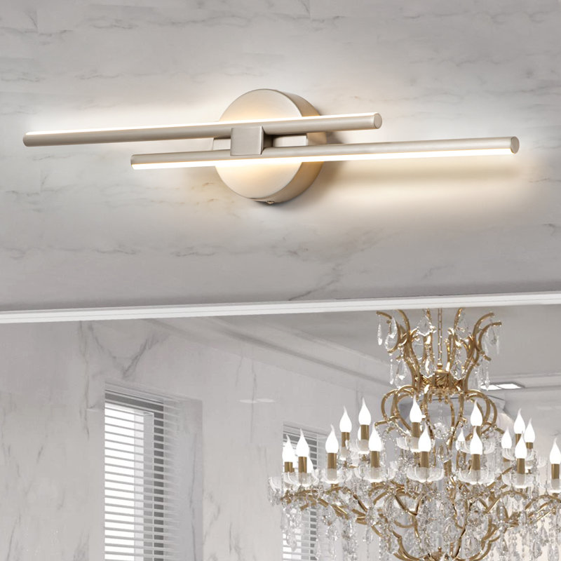 Éclairage de salle de bain à intensité variable à 1 lumière Shoji, Nickel, 6 000 K