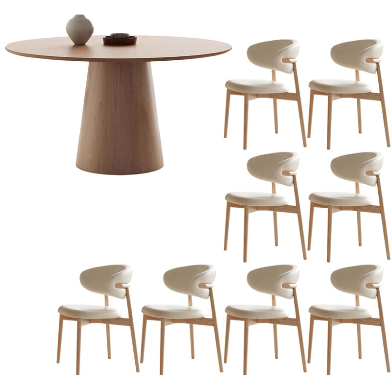 French style solid wood dining table set, 29.5"H x 53"L x 53"W