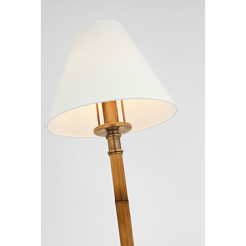 Ralph Lauren Dalfern Petite Reading Floor Lamp, White Parchment, Waxed Bamboo/Gold