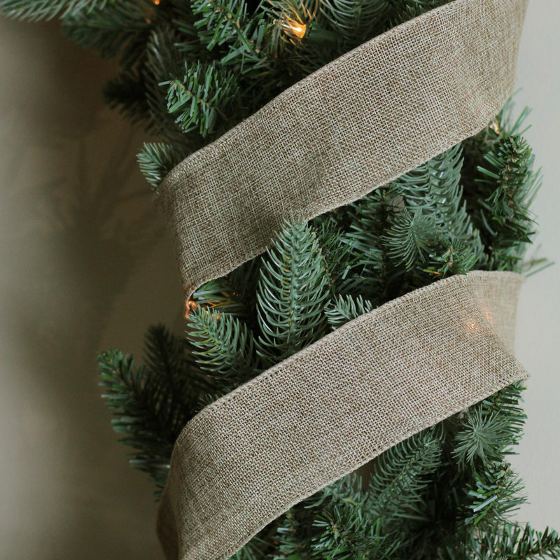 Rubans d'artisanat bruns de Noël - 2,5 po x 120 verges