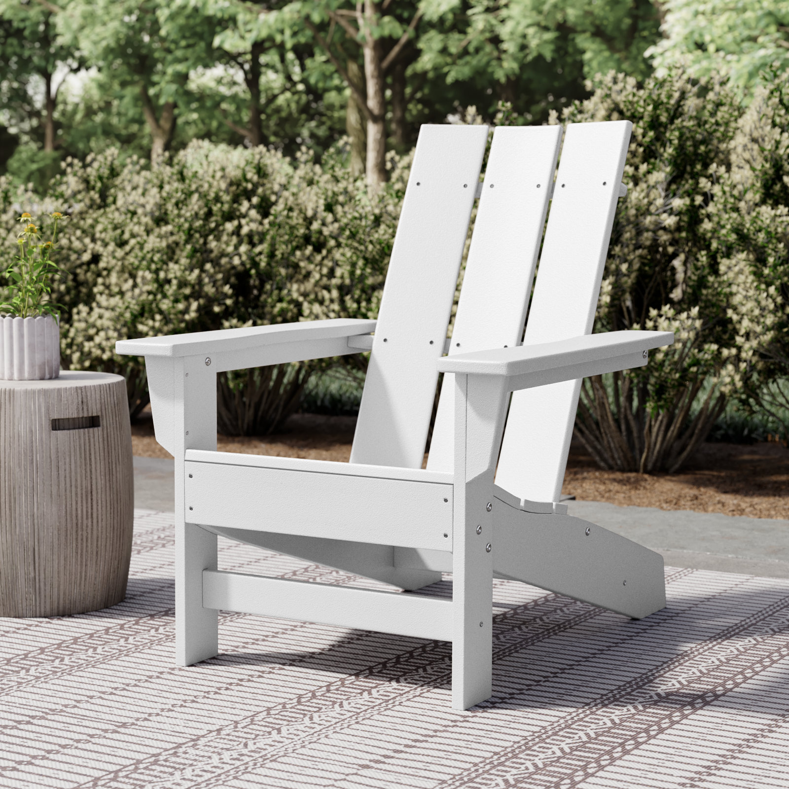 Ratcliff Outdoor Adirondack Set, White