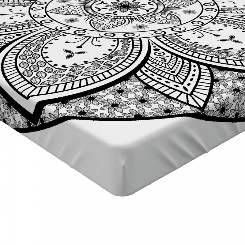 Drap-housse de fleurs/fleurs ethnique, Drap-housse de taille double