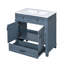 Meuble-lavabo de 30 po avec lavabo en céramique, armoire de rangement en bois massif avec portes à fermeture douce, style rétro, bleu-1035638636