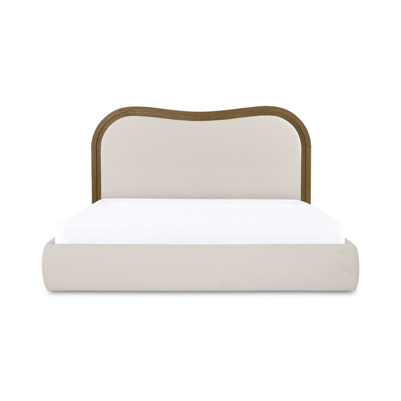 Camilla King Bed Oat, White, Queen