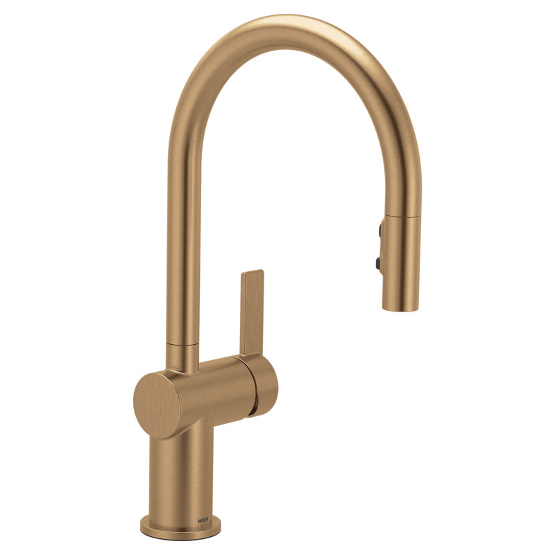 Moen Cia One-Handle High Arc Pulldown Kitchen Faucet with Power Boost, Bronzed Gold